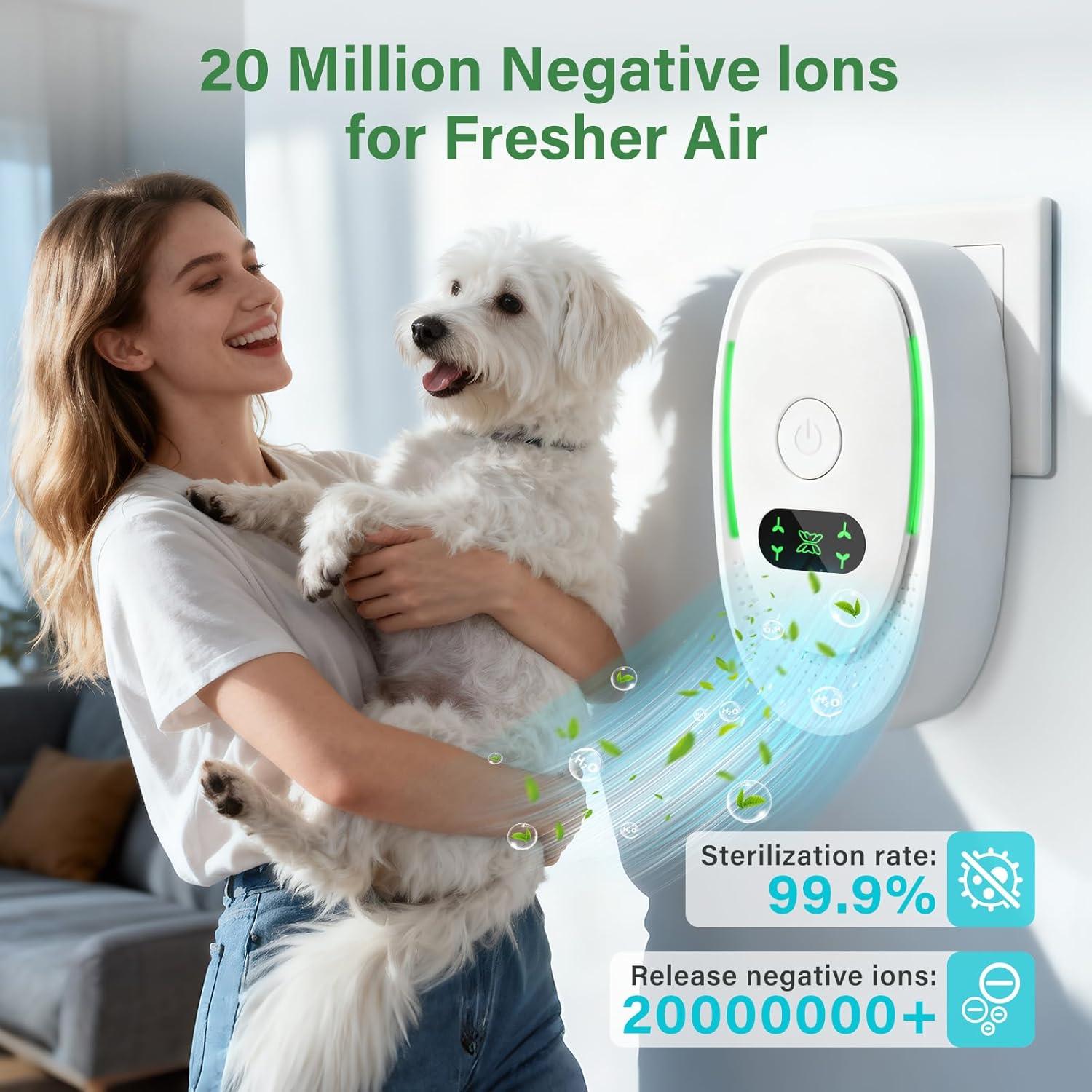 image:imagePurificateur dair Purificateur dAir IonisatorPurificateur dair Plug In Pack de 4Mini ioniseur portable pour la maisonPurificateur dair ions ngatifs enfichables pour bureauchambresalle de