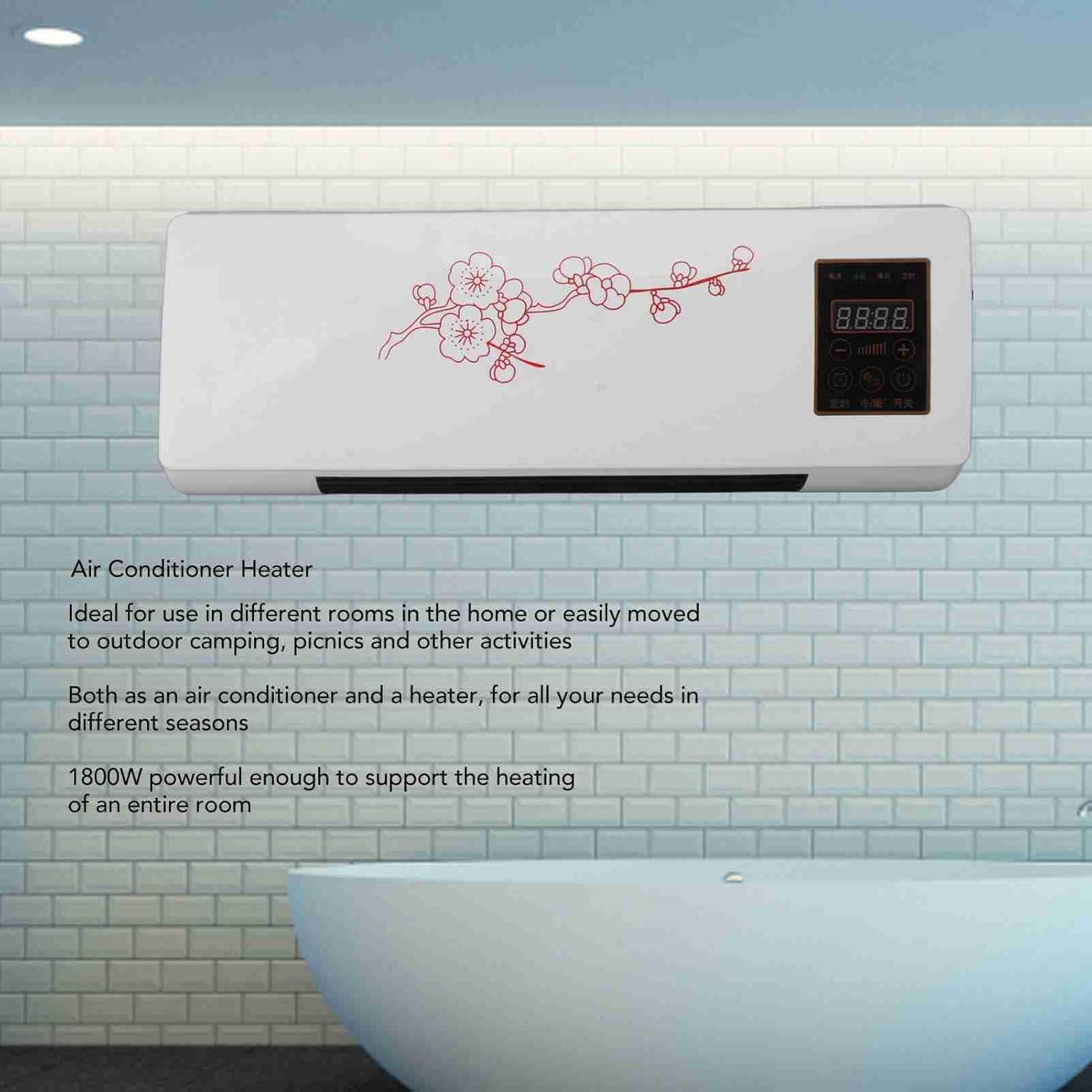 image:imageAramox Climatiseur Polyvalent Prise UE 220 V Refroidisseur Dair Mural Portable Faible Bruit avec Tlcommande pour Salle de Bain Chambre Coucher