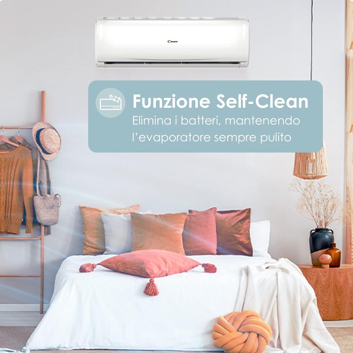 image:imageCandy Climatiseur Smart Linea Pura 9000 Btu 19 dBA pompe chaleur air chaud autonettoyage contrle distant18000 Btu 12000 12000