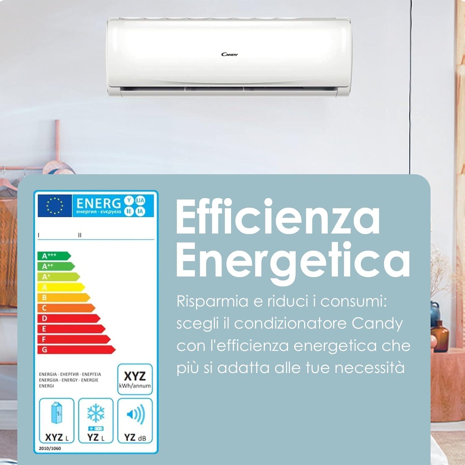 image:imageCandy Climatiseur Smart Linea Pura 9000 Btu 19 dBA pompe chaleur air chaud autonettoyage contrle distant9000 Btu