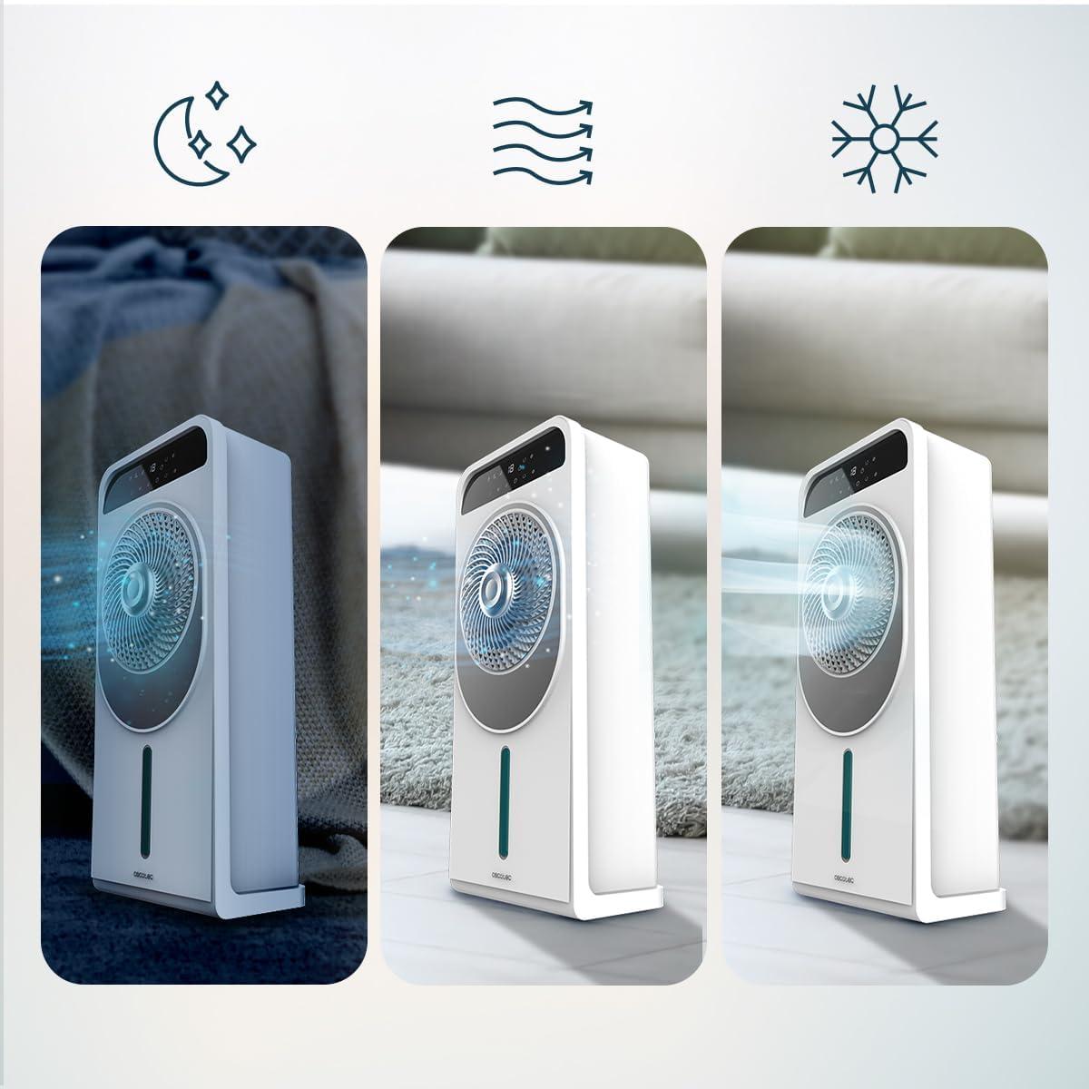 image:imageCecotec Refroidisseur vaporation EnergySilence 3500 Cool Compact 65 W Rservoir 35 L 3 Vitesses Oscillation 70 Roulettes Multidirectionnelles 2 Refroidisseurs Inclus5 L