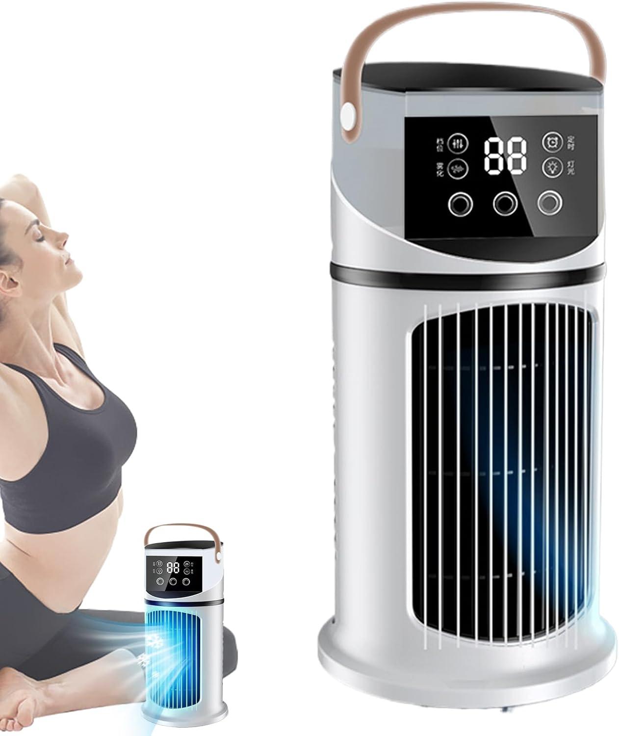 image:imageClimatiseur Mobile 4en1 Avec Dshumidificateur Ventilateur Et Mode Nuit Silencieux Ventilateur De Bureau Climatiseur Mobile Pour Intrieur Pour DortoirSalon Et Chambre Coucher 27x155x155cm