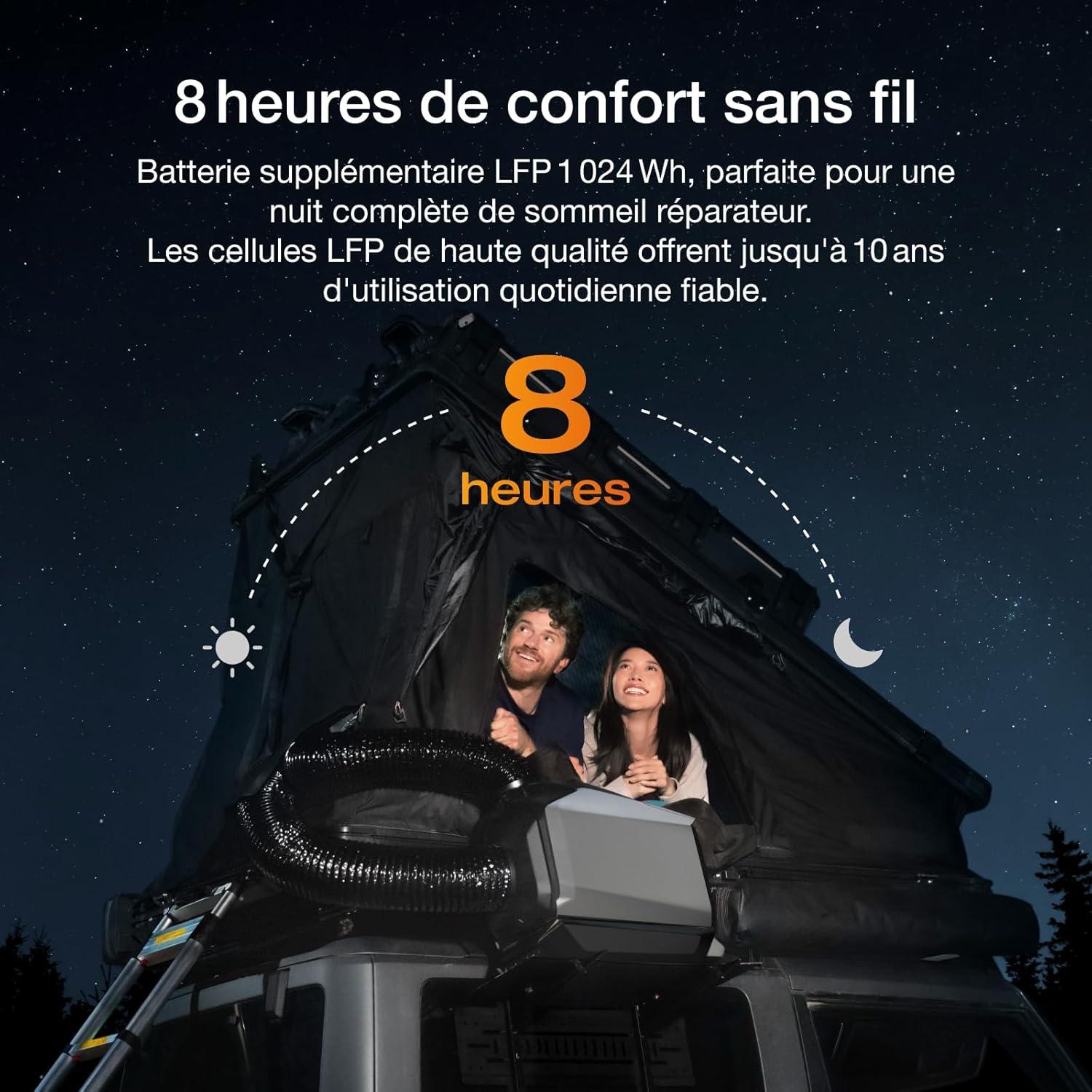 image:imageClimatiseur portable EcoFlow WAVE 3 avec batterie supplmentaire 1024 Wh refroidissement 1800 W chauffage 2000 W autonomie de 8h contrle via application idal pour camping tentes RVsSUVsWAVE3 avec Batterie suppl WAVE 3