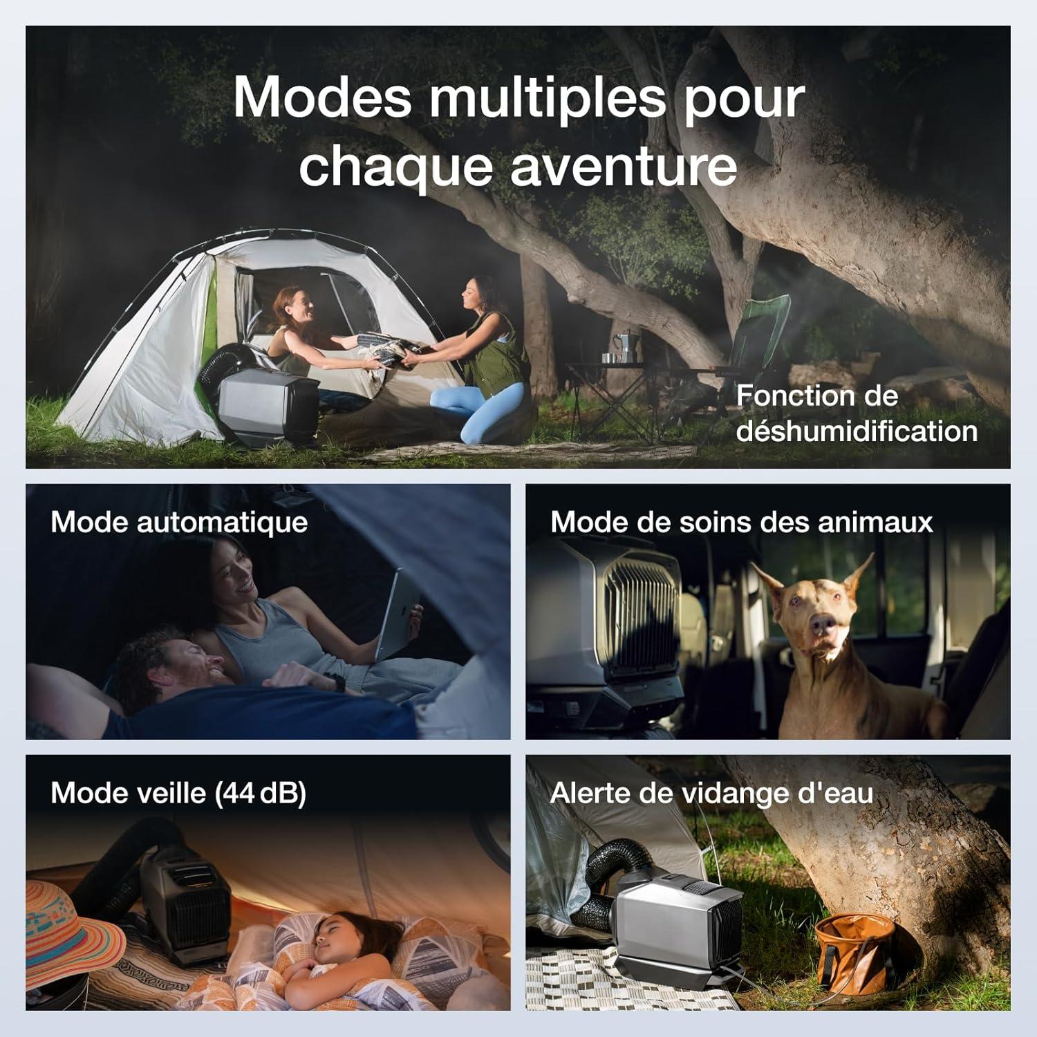 image:imageClimatiseur portable EcoFlow WAVE 3 avec batterie supplmentaire 1024 Wh refroidissement 1800 W chauffage 2000 W autonomie de 8h contrle via application idal pour camping tentes RVsSUVsWAVE3 avec Batterie suppl WAVE 3