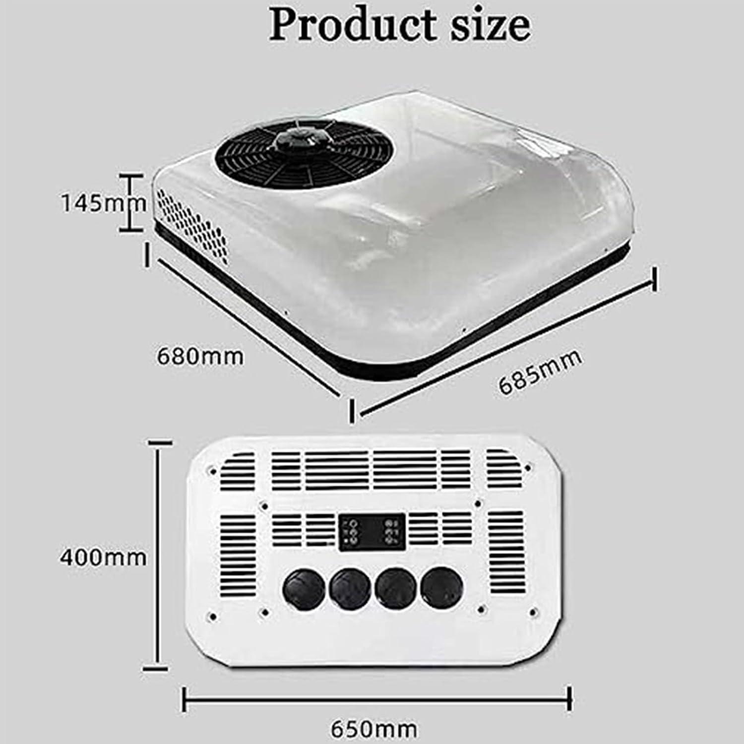 image:imageDC RV Climatiseur 2 en 1 Toit avec Refroidissement et Chauffage Climatiseur Stationnement lectrique CampingCar Systme Climatisation pour Voiture RV Camion Camper White12VWhite