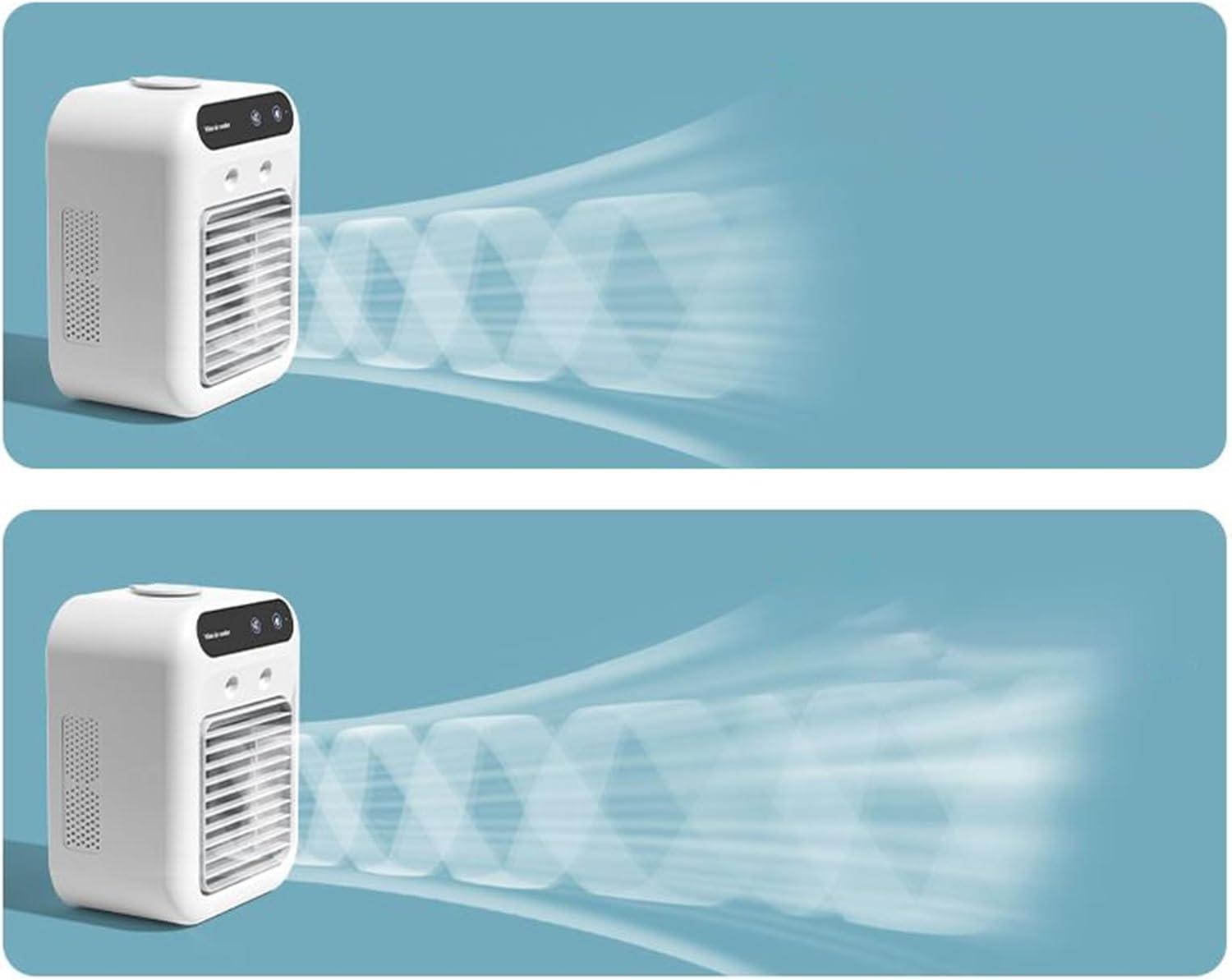 image:imageGnrique Ventilateur Climatiseur Miniature Humidificateur pour Petits EspacesVentilateur Climatiseur Portable Silencieux 2 Vitesses pour Dortoir Chambre de Bb Bureau Voyage Tente Camping Garage