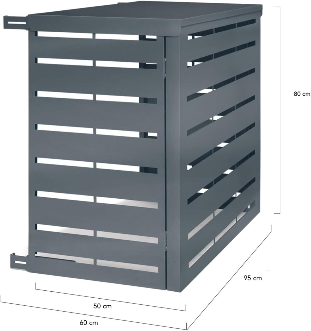 image:imageIDMarket Cache climatiseur en mtal Gris Anthracite Protection unit extrieur 95 x 50 x 80 CM
