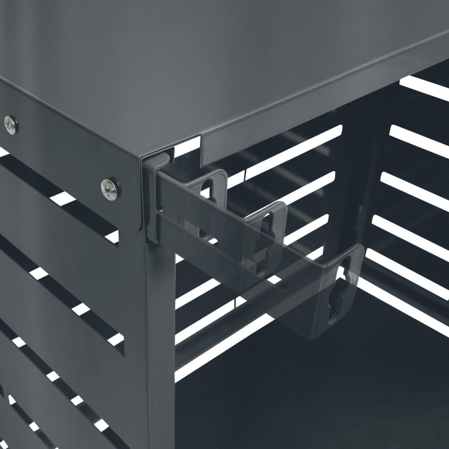 image:imageIDMarket Cache climatiseur en mtal Gris Anthracite Protection unit extrieur 95 x 50 x 80 CM