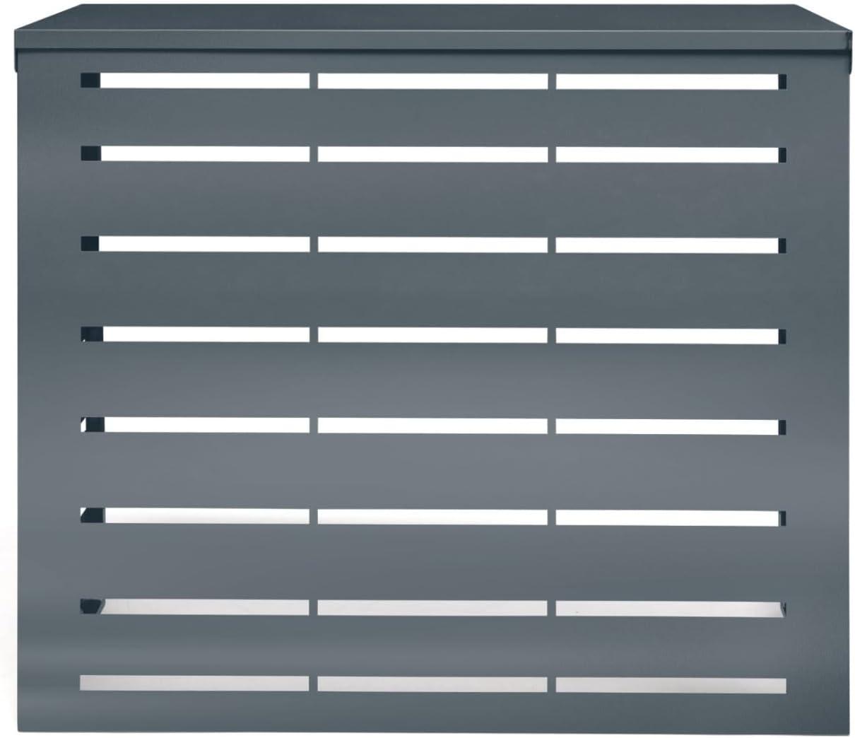 image:imageIDMarket Cache climatiseur en mtal Gris Anthracite Protection unit extrieur 95 x 50 x 80 CM