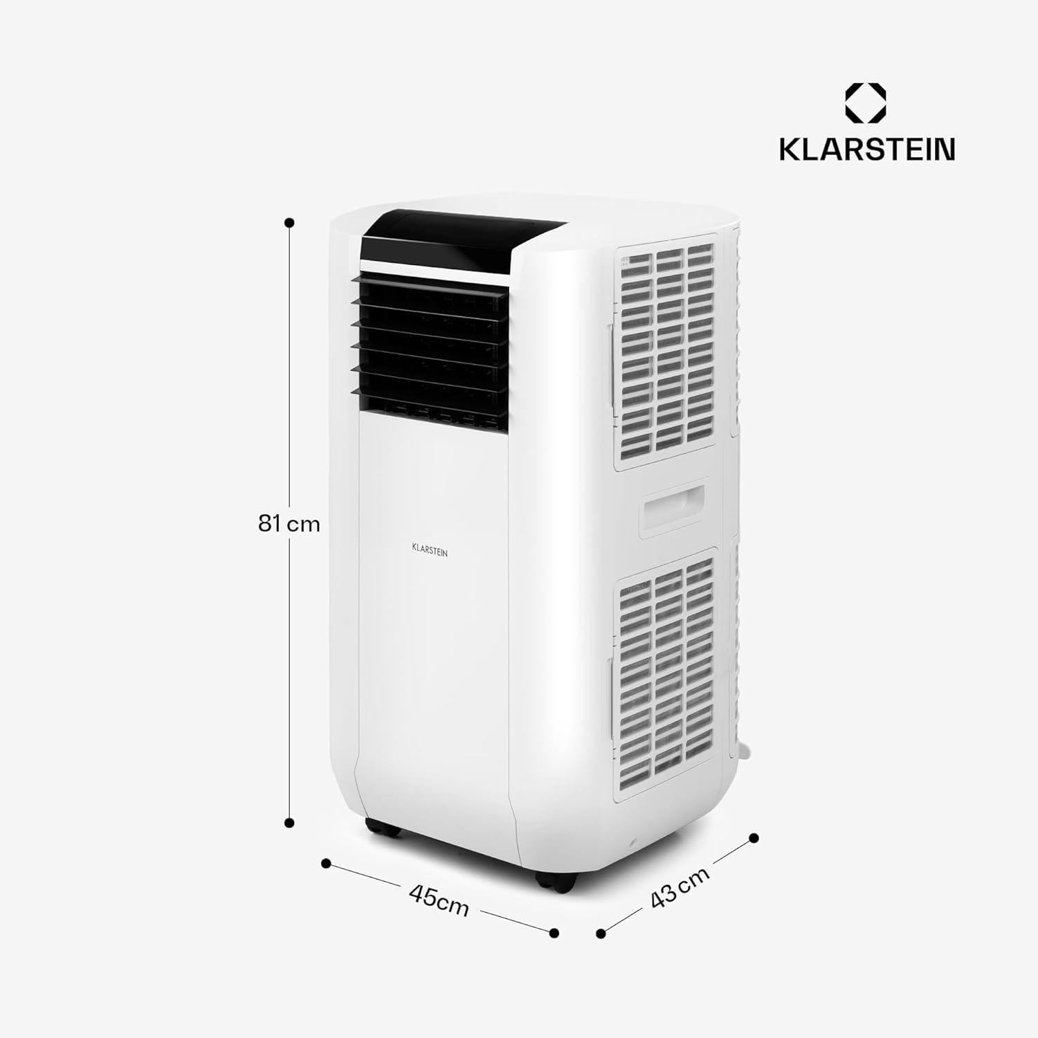 image:imageKlarstein Climatiseur Mobile Silencieux Intelligent Mini Climatiseur 5 en 1 Refroidissement Purificateur Antibactrien Elimination des Odeurs Mode Nuit Dshumidificateur AC 15000 BTU BlancBlanc