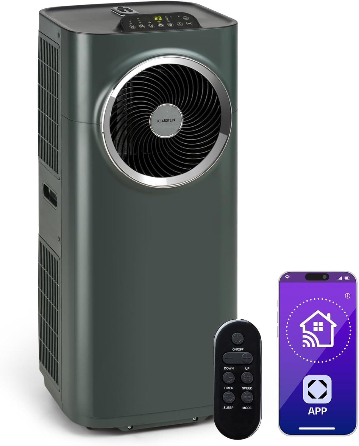 image:imageKlarstein Climatiseur Mobile Silencieux Smart Climatisation Portable 5 en 1 Mini Clim Purificateur et Elimination Odeurs Dshumidificateur dAir Mode Nuit Faible Conso 12K BTU ClimatiseursAnthracite