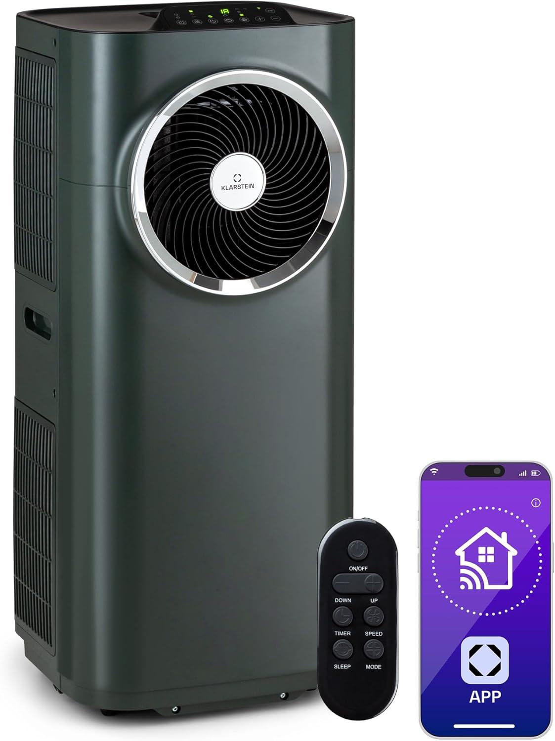 image:imageKlarstein Climatiseur Mobile Silencieux Smart Climatisation Portable 5 en 1 Mini Clim Purificateur et Elimination Odeurs Dshumidificateur dAir Mode Nuit Faible Conso 12K BTU ClimatiseursAnthracite