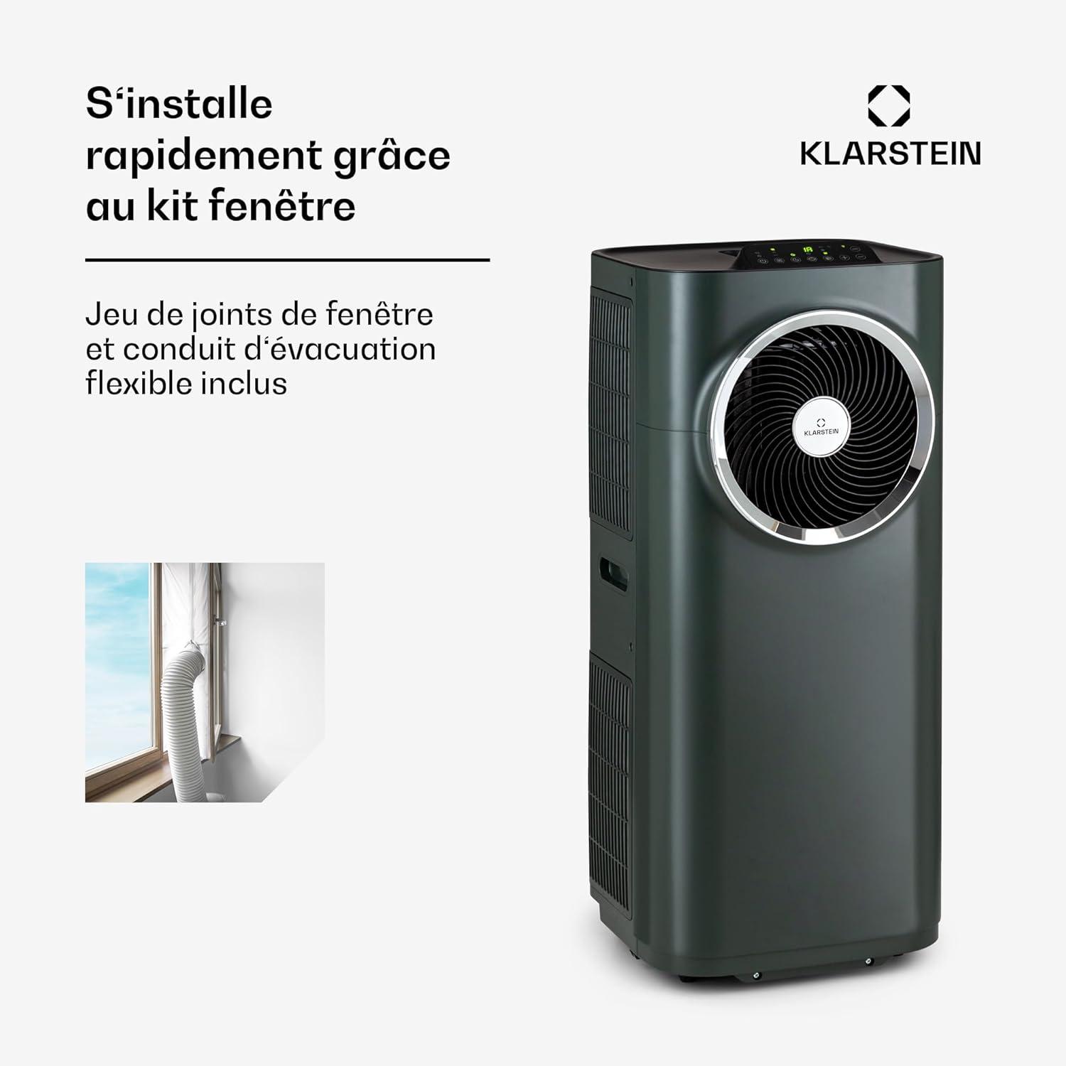 image:imageKlarstein Climatiseur Mobile Silencieux Smart Climatisation Portable 5 en 1 Mini Clim Purificateur et Elimination Odeurs Dshumidificateur dAir Mode Nuit Faible Conso 12K BTU ClimatiseursAnthracite