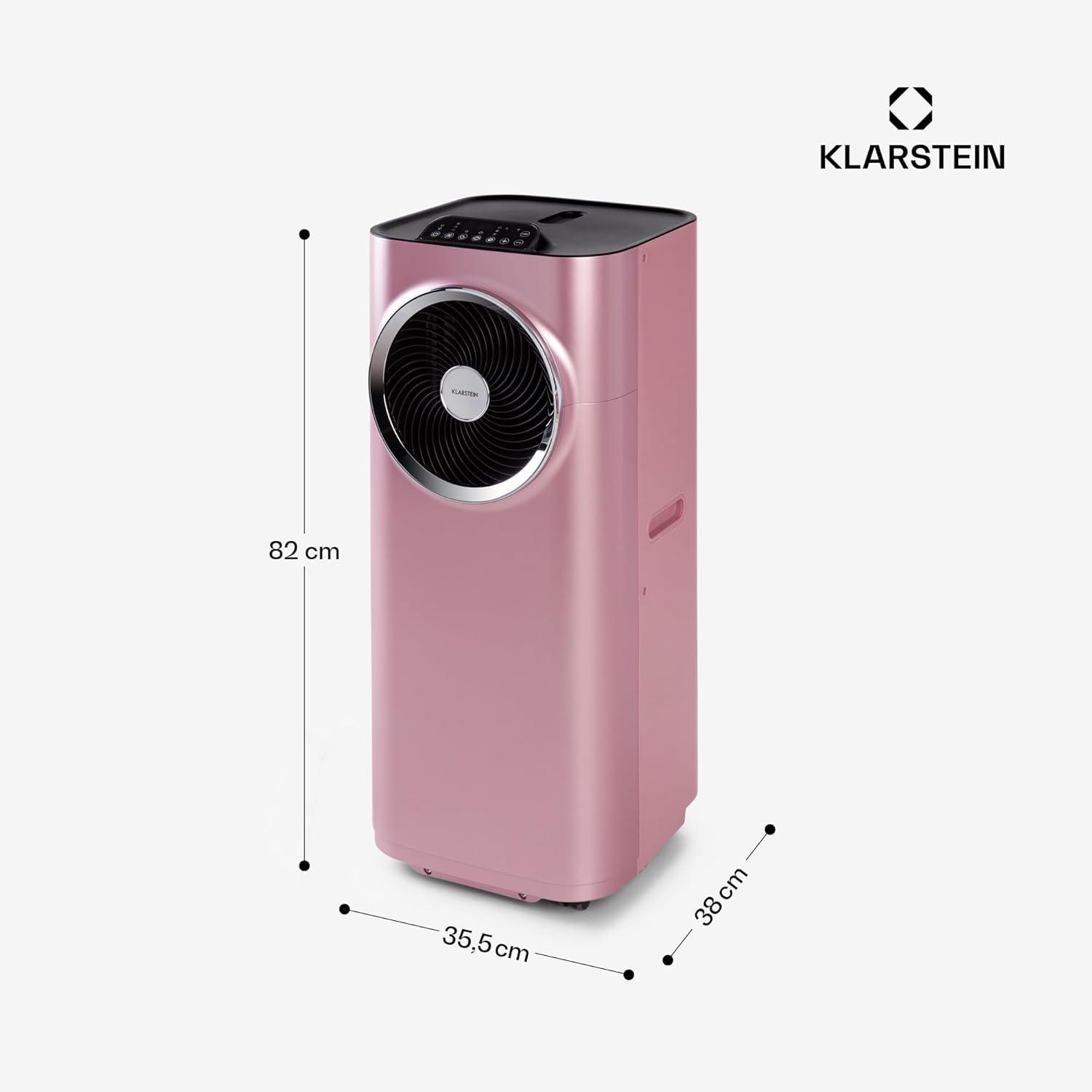 image:imageKlarstein Climatiseur Mobile Silencieux Smart Climatisation Portable 5 en 1 Mini Clim Purificateur et Elimination Odeurs Dshumidificateur dAir Mode Nuit Faible Conso 12K BTU ClimatiseursRose Dor