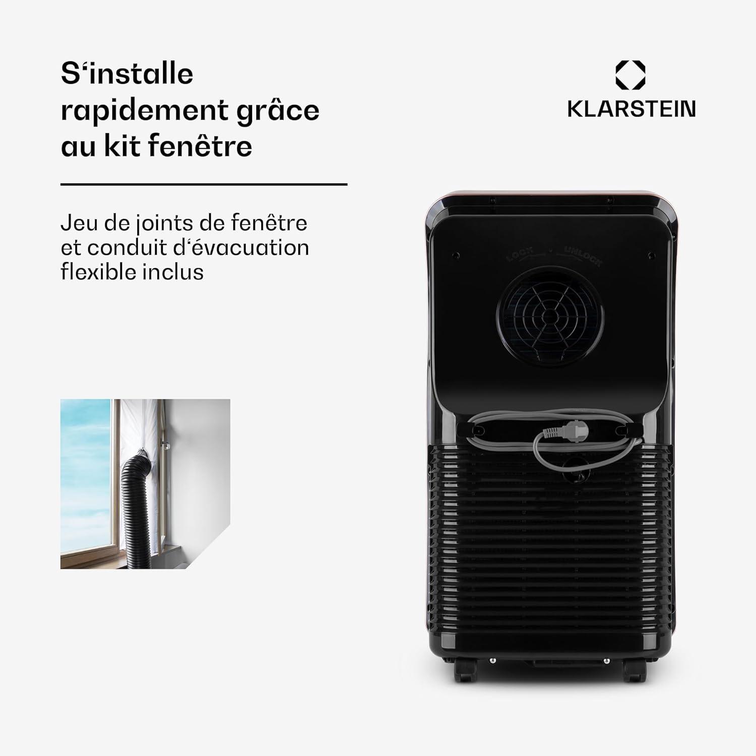 image:imageKlarstein Climatiseur Mobile Silencieux Smart Climatiseur 4 en 1 Mode Nuit Dshumidificateur Ventilateur Mini Climatisation Faible Conso Evacuation Clim Portable 12000 BTU ClimatiseursRose
