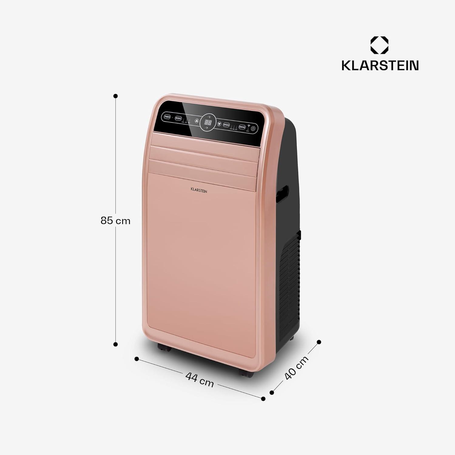 image:imageKlarstein Climatiseur Mobile Silencieux Smart Climatiseur 4 en 1 Mode Nuit Dshumidificateur Ventilateur Mini Climatisation Faible Conso Evacuation Clim Portable 12000 BTU ClimatiseursRose