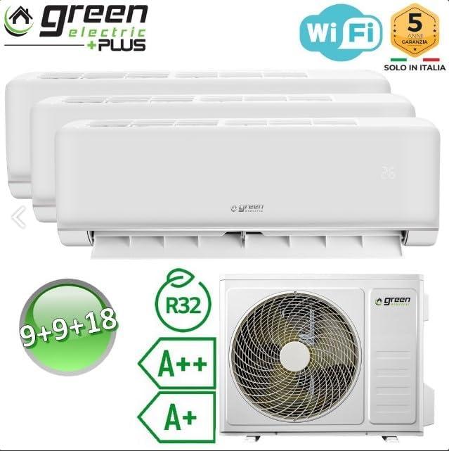 image:imagePlus Climatiseur Trial Split 9000 9000 18000 BTU WiFi R32 Efficacit nergtique AA 3 Units Intrieures et 1 Unit Extrieure avec Tlcommande Basse Consommation