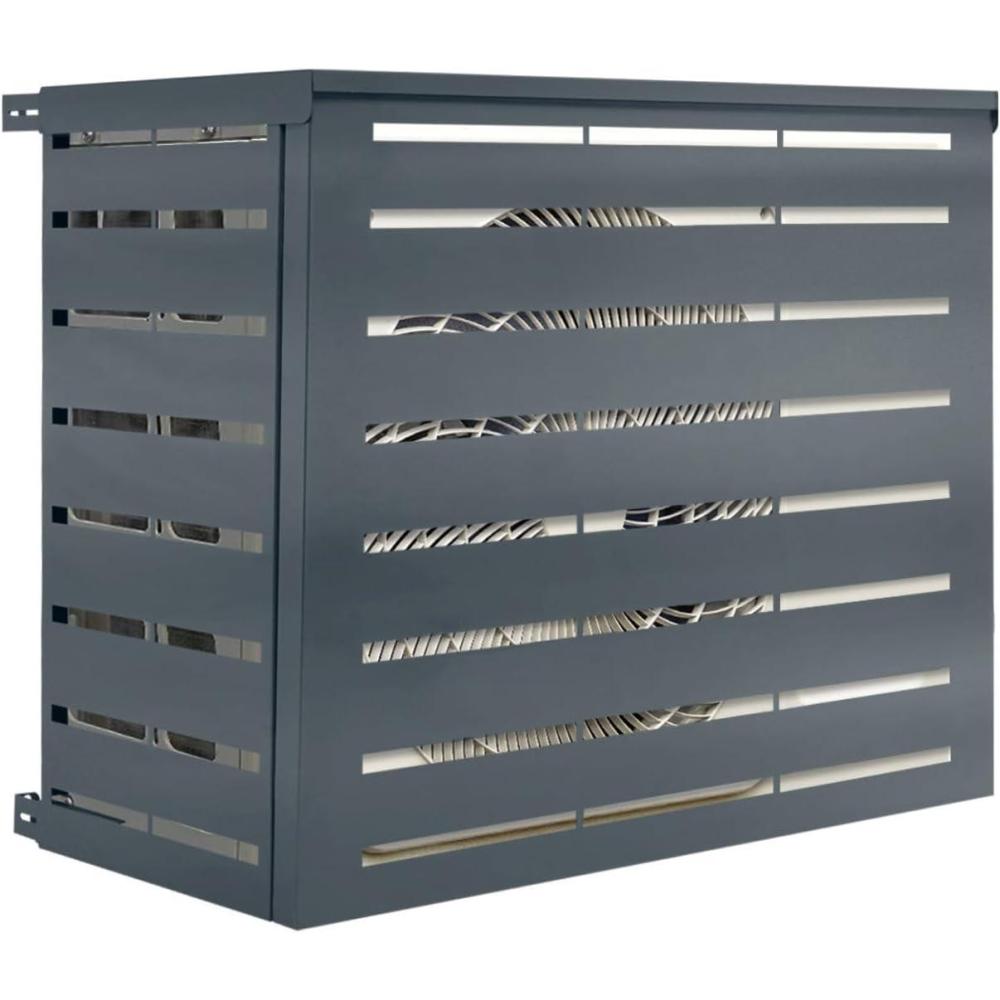 image:imageIDMarket Cache climatiseur en mtal Gris Anthracite Protection unit extrieur 95 x 50 x 80 CM
