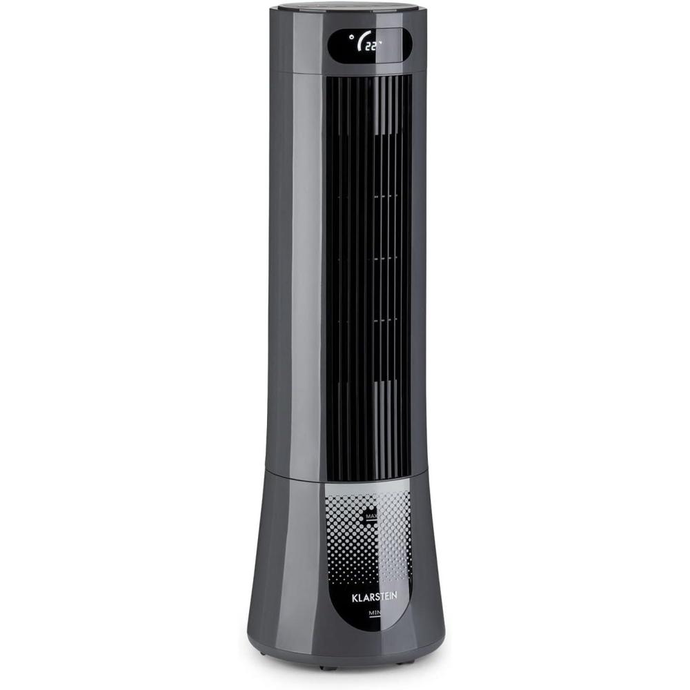 image:imageKlarstein Rafraichisseur dAir Mobile 5 en 1 Refroidisseur par Evaporation avec Humidificateur Ventilateur Ioniseur Climatiseur Sans vacuation Mode Nuit 45W Dbit dAir de 132mhGris