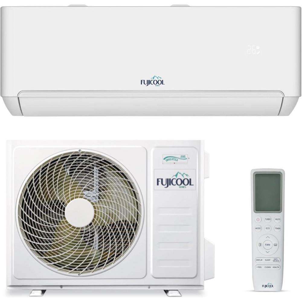 image:imageTPRO Climatiseur rversible Split Inverter WiFi 12000 BTU ultra silencieux 19 dB R32 FreeMatch Autoclean IFEEL A refroidissement A chauffage TUYA