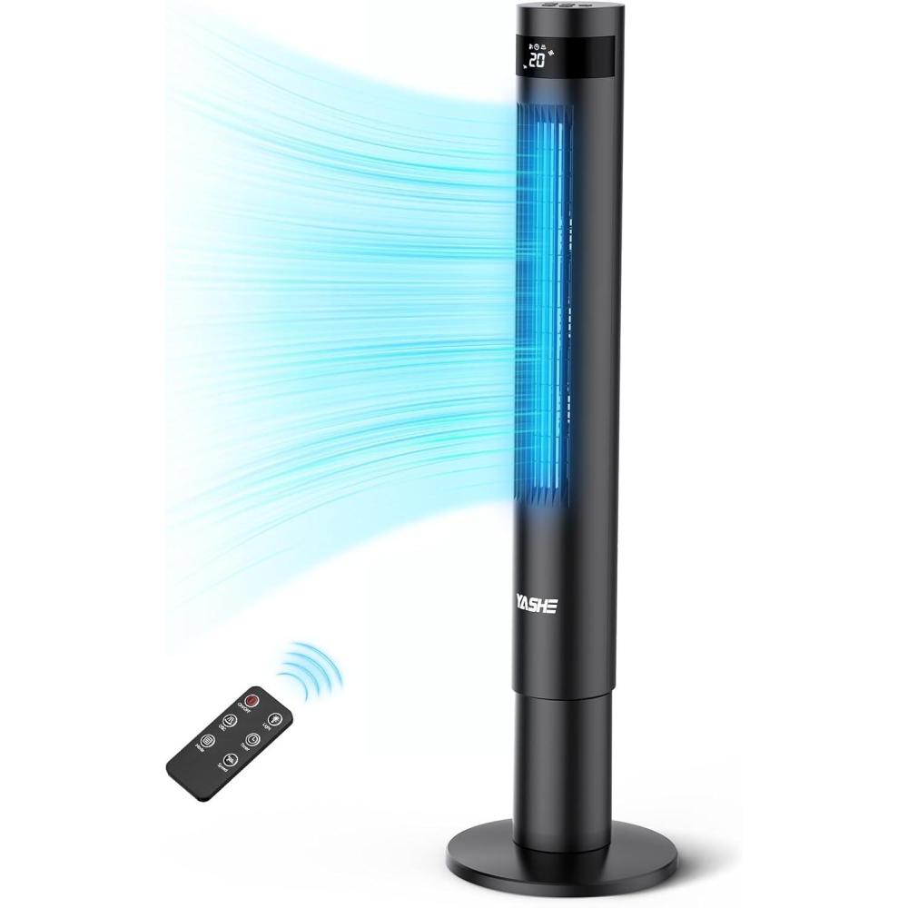 image:imageYASHE 43 Colonne Ventilateur Ventilateur Colonne Silencieux 28dB Ventilateur Climatiseur Oscillant 85 avec Ventilateur Tour avec tlcommande Minuterie 12h 3 Vitesses 3 Modes de Vent
