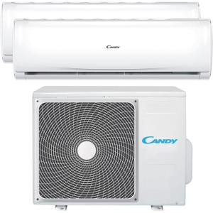 Candy, Climatiseur Smart Linea Pura 9000 Btu, 19 dBA, pompe à chaleur air chaud, auto-nettoyage, contrôle distant(18000 Btu (9000 + 12000))