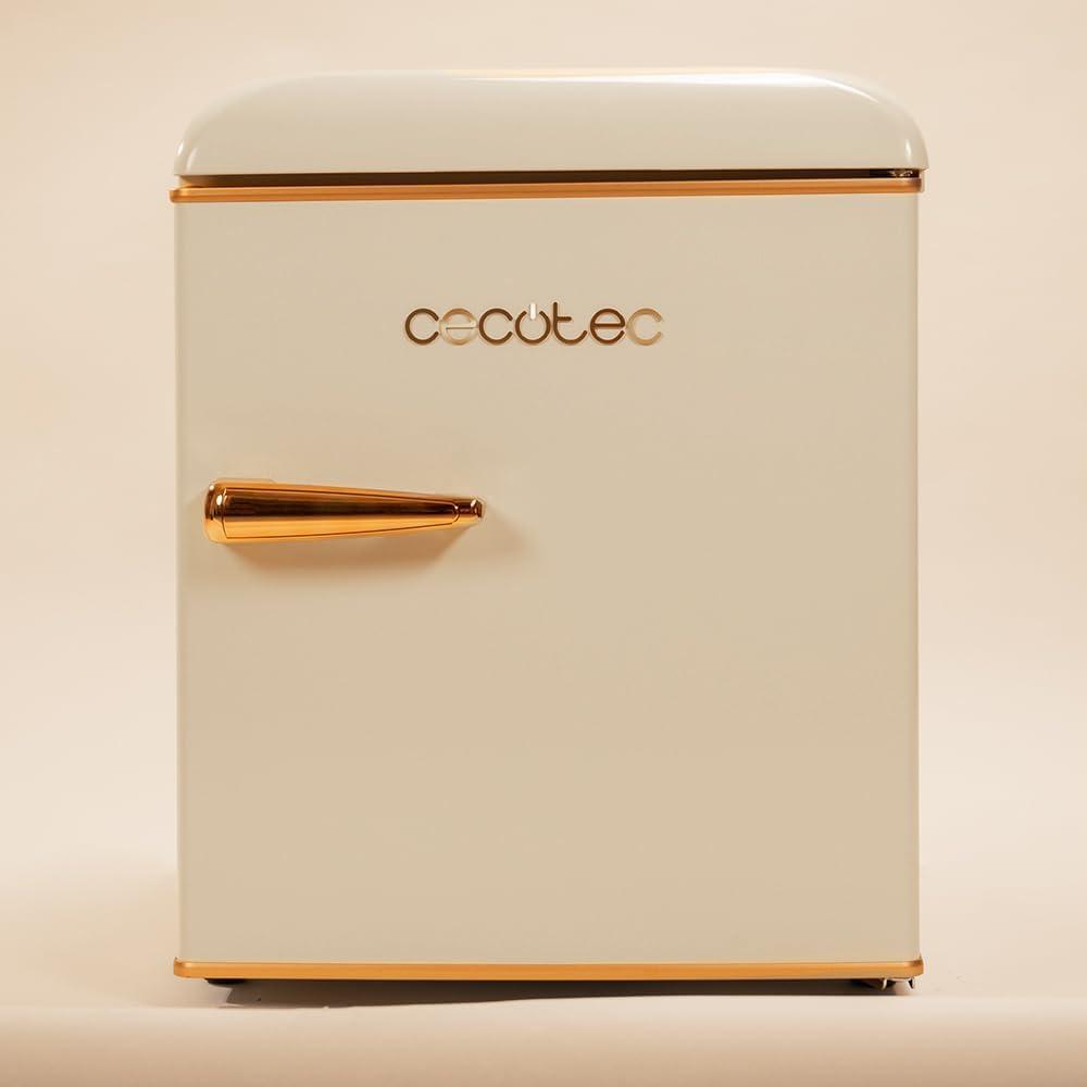 image:imageCecotec Mini Frigo Rfrigrateur Rtro Bolero CoolMarket TT Origin 110 Noir E Mini Frigo Rtro avec une capacit de 110L Classe E Icebox LED intrieur Poigne Chrome Plateaux en VerreBeige