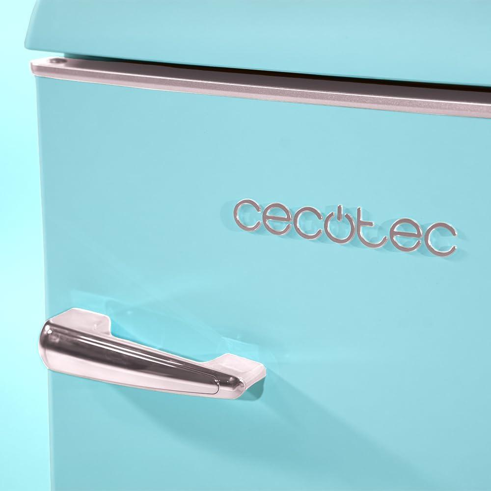 image:imageCecotec Mini Frigo Rfrigrateur Rtro Bolero CoolMarket TT Origin 110 Noir E Mini Frigo Rtro avec une capacit de 110L Classe E Icebox LED intrieur Poigne Chrome Plateaux en VerreBleu