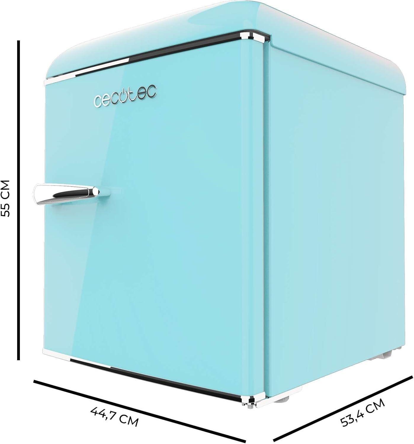image:imageCecotec Mini Frigo Rfrigrateur Rtro Bolero CoolMarket TT Origin 110 Noir E Mini Frigo Rtro avec une capacit de 110L Classe E Icebox LED intrieur Poigne Chrome Plateaux en VerreBleu