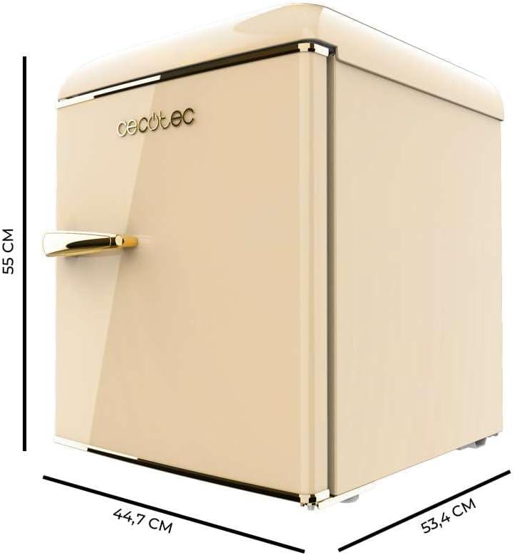 image:imageCecotec Mini Frigo Rfrigrateur Rtro Bolero CoolMarket TT Origin 110 Noir E Mini Frigo Rtro avec une capacit de 110L Classe E Icebox LED intrieur Poigne Chrome Plateaux en VerreBeige