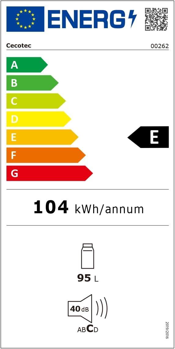 image:imageCecotec Mini Frigo Rfrigrateur Rtro Bolero CoolMarket TT Origin 110 Noir E Mini Frigo Rtro avec une capacit de 110L Classe E Icebox LED intrieur Poigne Chrome Plateaux en VerreVert