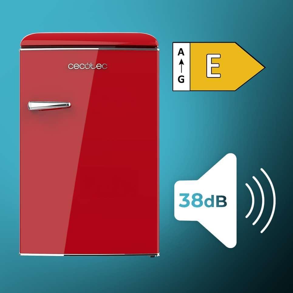 image:imageCecotec Mini Frigo Rfrigrateur Rtro Bolero CoolMarket TT Origin 110 Noir E Mini Frigo Rtro avec une capacit de 110L Classe E Icebox LED intrieur Poigne Chrome Plateaux en VerreRouge