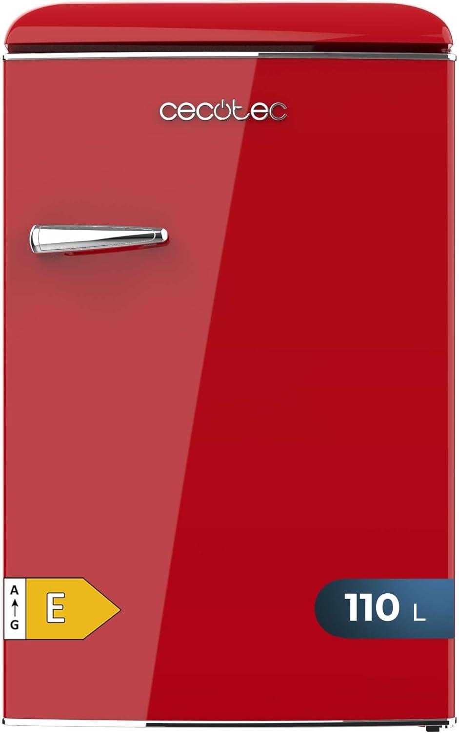 image:imageCecotec Mini Frigo Rfrigrateur Rtro Bolero CoolMarket TT Origin 110 Noir E Mini Frigo Rtro avec une capacit de 110L Classe E Icebox LED intrieur Poigne Chrome Plateaux en VerreRouge