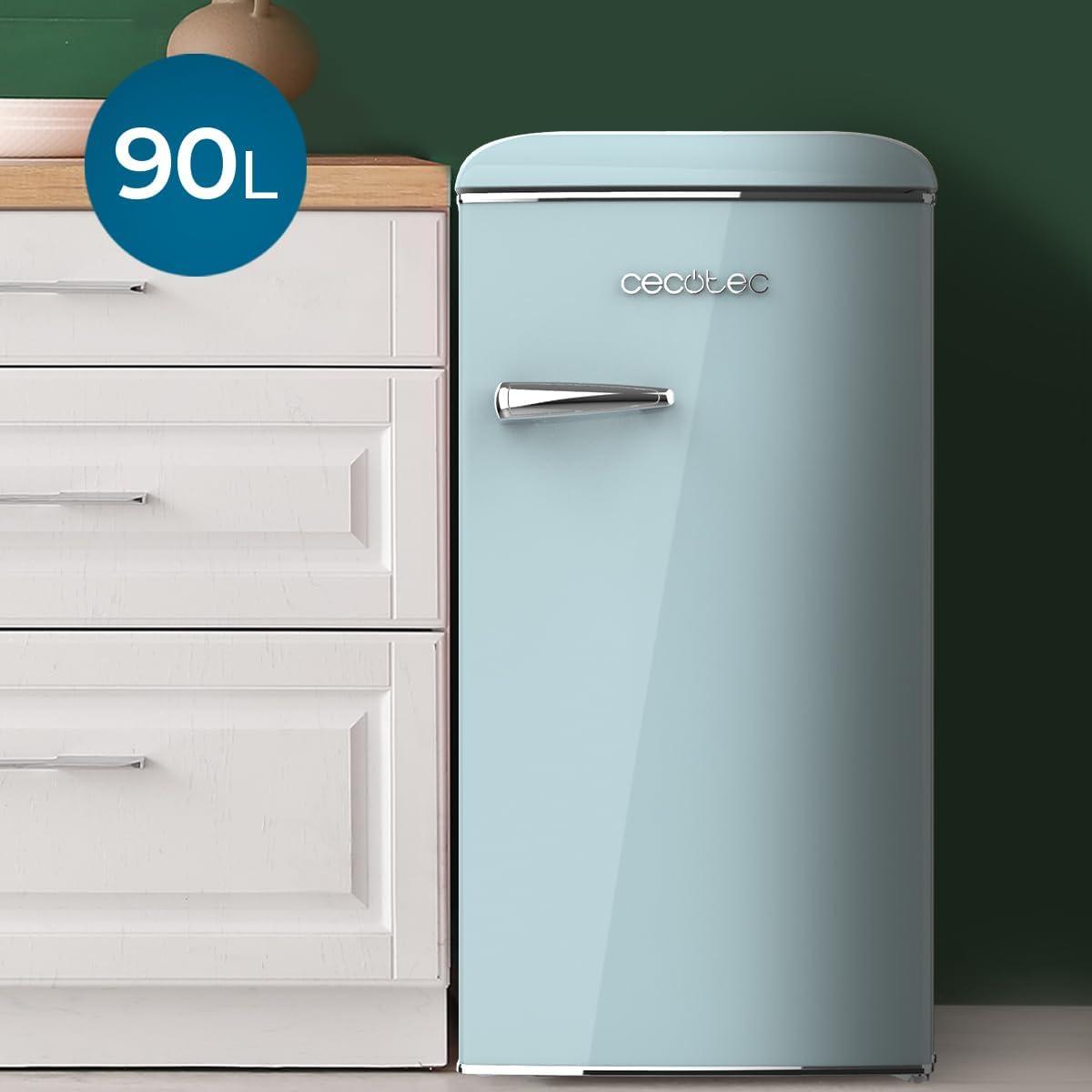 image:imageCecotec Mini Frigo Rfrigrateur Rtro Bolero CoolMarket TT Origin 110 Noir E Mini Frigo Rtro avec une capacit de 110L Classe E Icebox LED intrieur Poigne Chrome Plateaux en VerreBleu
