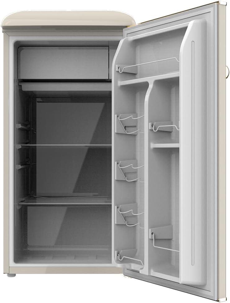 image:imageCecotec Mini Frigo Rfrigrateur Rtro Bolero CoolMarket TT Origin 110 Noir E Mini Frigo Rtro avec une capacit de 110L Classe E Icebox LED intrieur Poigne Chrome Plateaux en VerreBeige