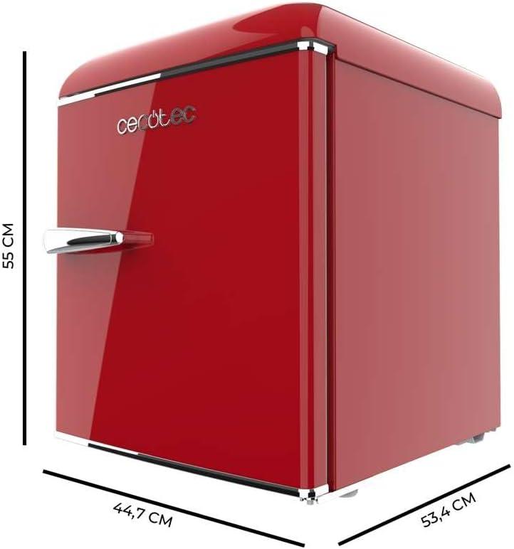 image:imageCecotec Mini Frigo Rfrigrateur Rtro Bolero CoolMarket TT Origin 110 Noir E Mini Frigo Rtro avec une capacit de 110L Classe E Icebox LED intrieur Poigne Chrome Plateaux en VerreRouge