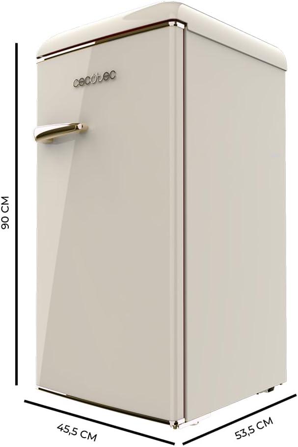 image:imageCecotec Mini Frigo Rfrigrateur Rtro Bolero CoolMarket TT Origin 110 Noir E Mini Frigo Rtro avec une capacit de 110L Classe E Icebox LED intrieur Poigne Chrome Plateaux en VerreBeige