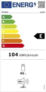 image:imageCecotec Mini Frigo Rfrigrateur Rtro Bolero CoolMarket TT Origin 110 Noir E Mini Frigo Rtro avec une capacit de 110L Classe E Icebox LED intrieur Poigne Chrome Plateaux en VerreBeige