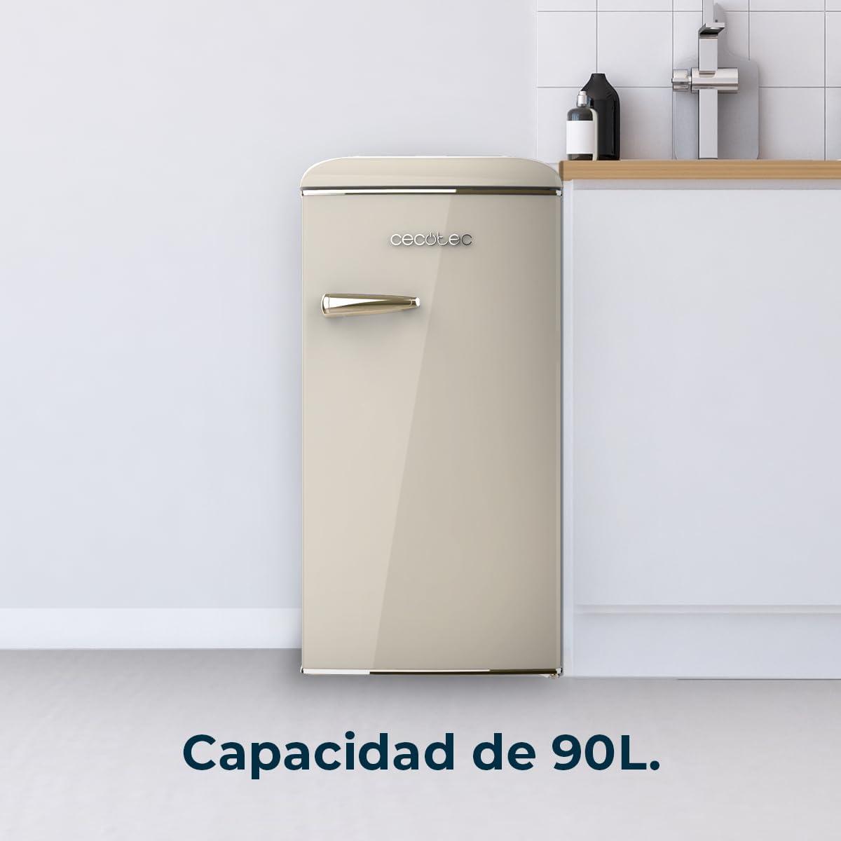 image:imageCecotec Mini Frigo Rfrigrateur Rtro Bolero CoolMarket TT Origin 110 Noir E Mini Frigo Rtro avec une capacit de 110L Classe E Icebox LED intrieur Poigne Chrome Plateaux en VerreBeige