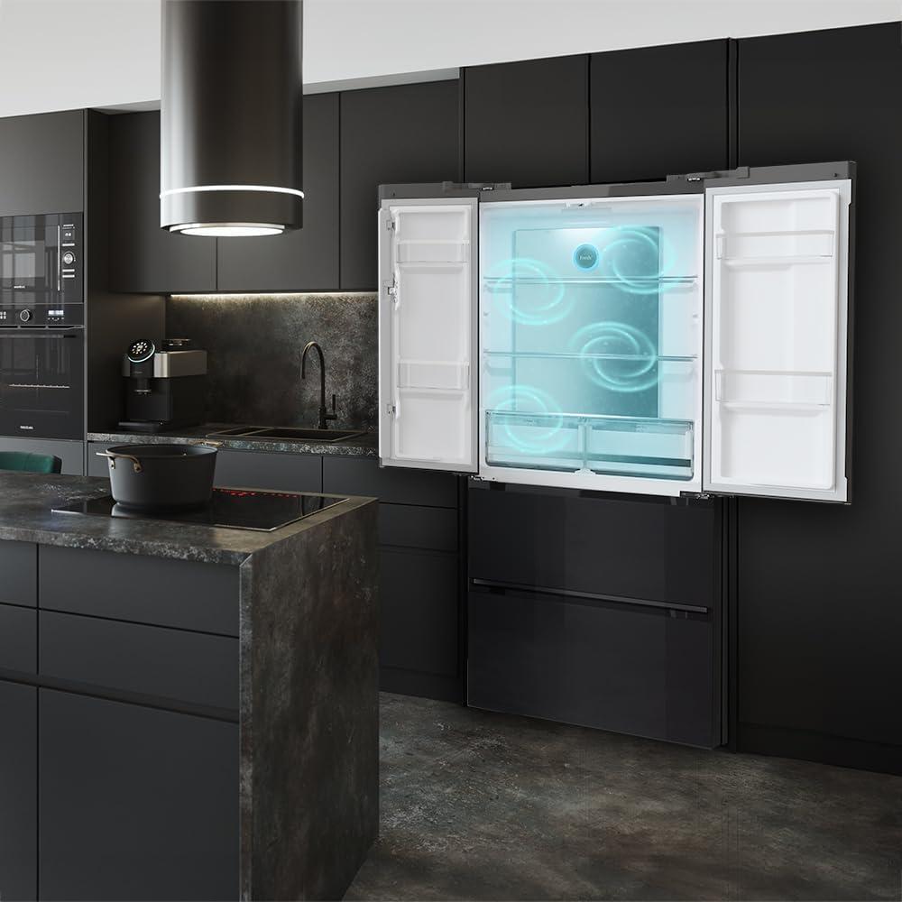 image:imageCecotec Rfrigrateur Double Porte en Inox avec Distributeur dEau de 510 L Bolero CoolMarket FD 510 WD Inox E 183 cm de Hauteur 84 cm de Largeur Moteur Inverter Plus NoFrost TotalBlack Glass