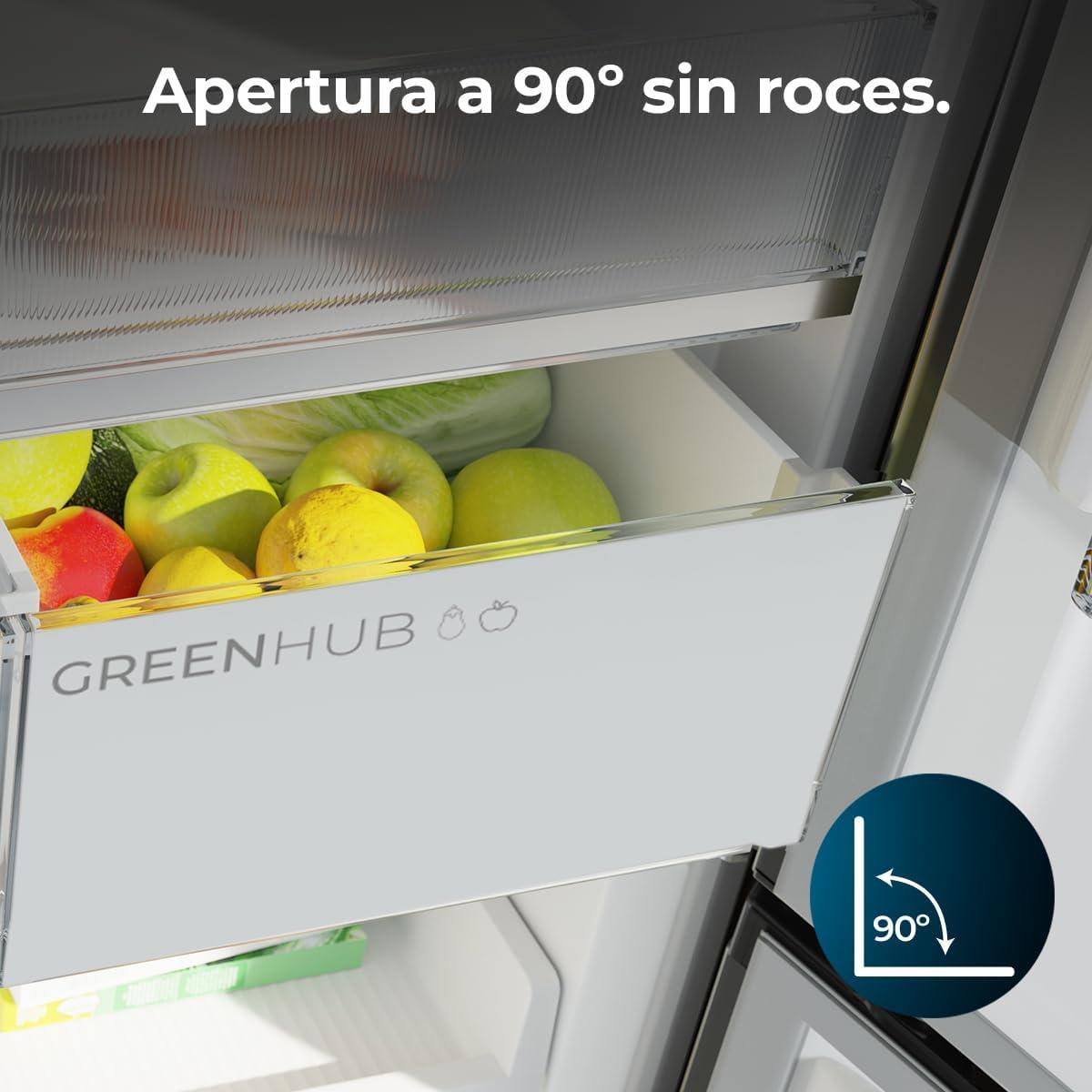 image:imageCecotec Rfrigrateur 4 Portes Total No Frost Bolero CoolMarket 4D 394 Inox E394 Litres Hauteur 170 cm et 70 cm Largeur Tiroir Temprature Variable Compresseur Inverter ATT AntibactrienInox