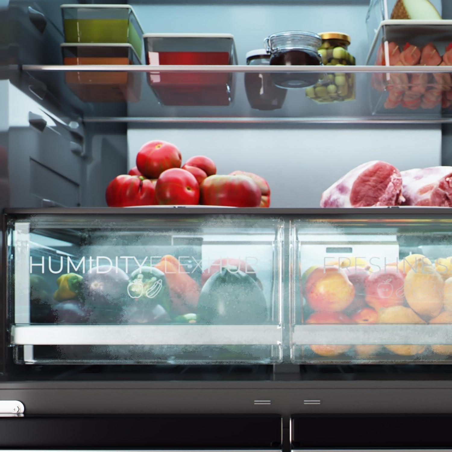 image:imageCecotec Rfrigrateur 4 Portes Total No Frost Bolero CoolMarket 4D 394 Inox E394 Litres Hauteur 170 cm et 70 cm Largeur Tiroir Temprature Variable Compresseur Inverter ATT AntibactrienInox