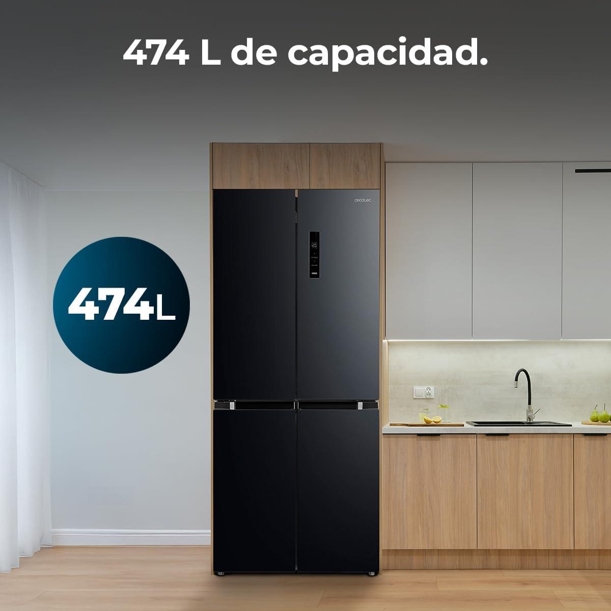 image:imageCecotec Rfrigrateur 4 Portes Total No Frost Bolero CoolMarket 4D 394 Inox E394 Litres Hauteur 170 cm et 70 cm Largeur Tiroir Temprature Variable Compresseur Inverter ATT AntibactrienInox