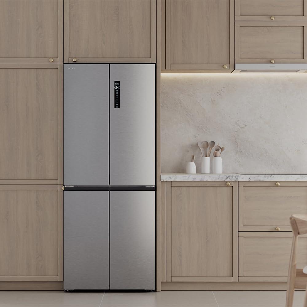 image:imageCecotec Rfrigrateur 4 Portes Total No Frost Bolero CoolMarket 4D 394 Inox E394 Litres Hauteur 170 cm et 70 cm Largeur Tiroir Temprature Variable Compresseur Inverter ATT AntibactrienInox