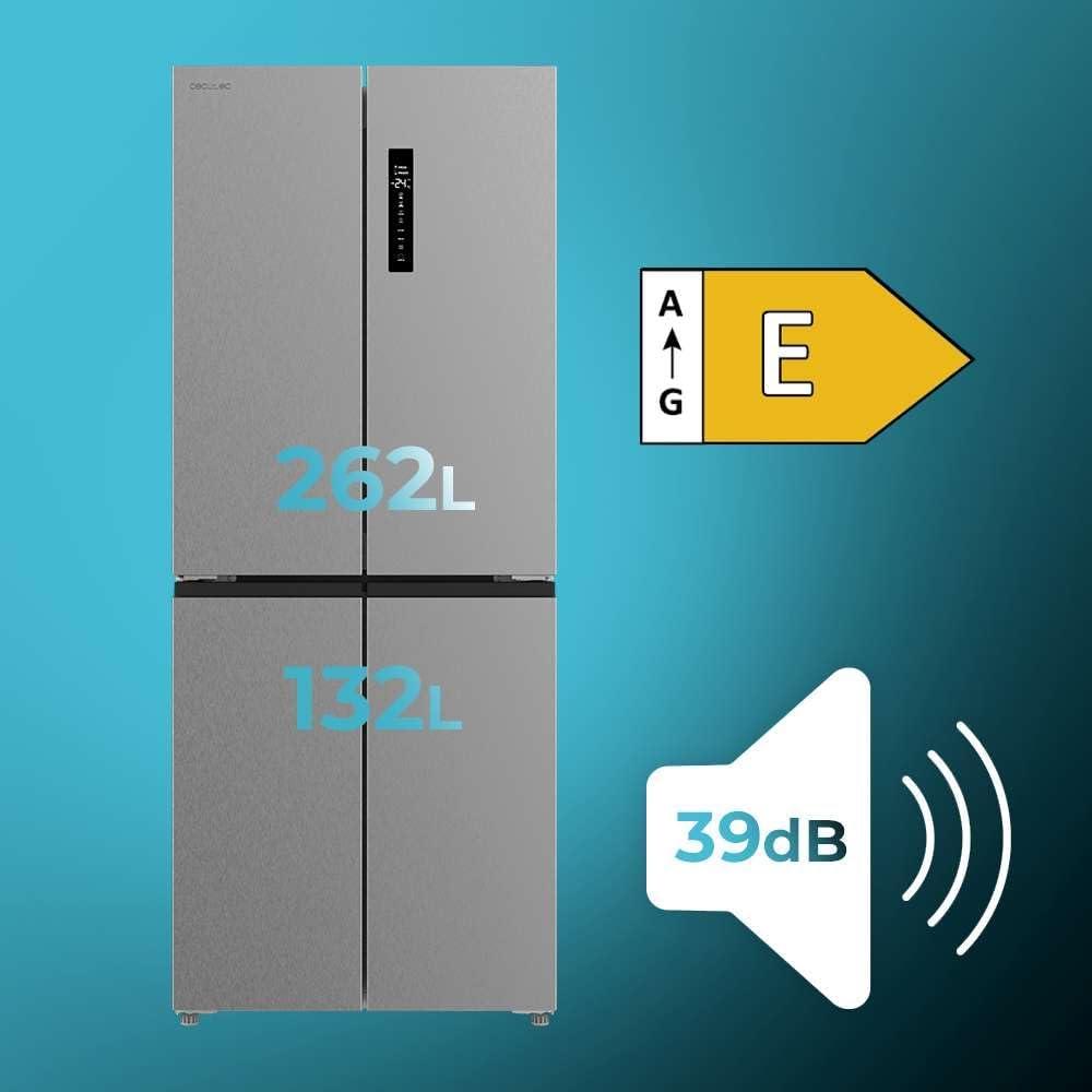 image:imageCecotec Rfrigrateur 4 Portes Total No Frost Bolero CoolMarket 4D 394 Inox E394 Litres Hauteur 170 cm et 70 cm Largeur Tiroir Temprature Variable Compresseur Inverter ATT AntibactrienInox