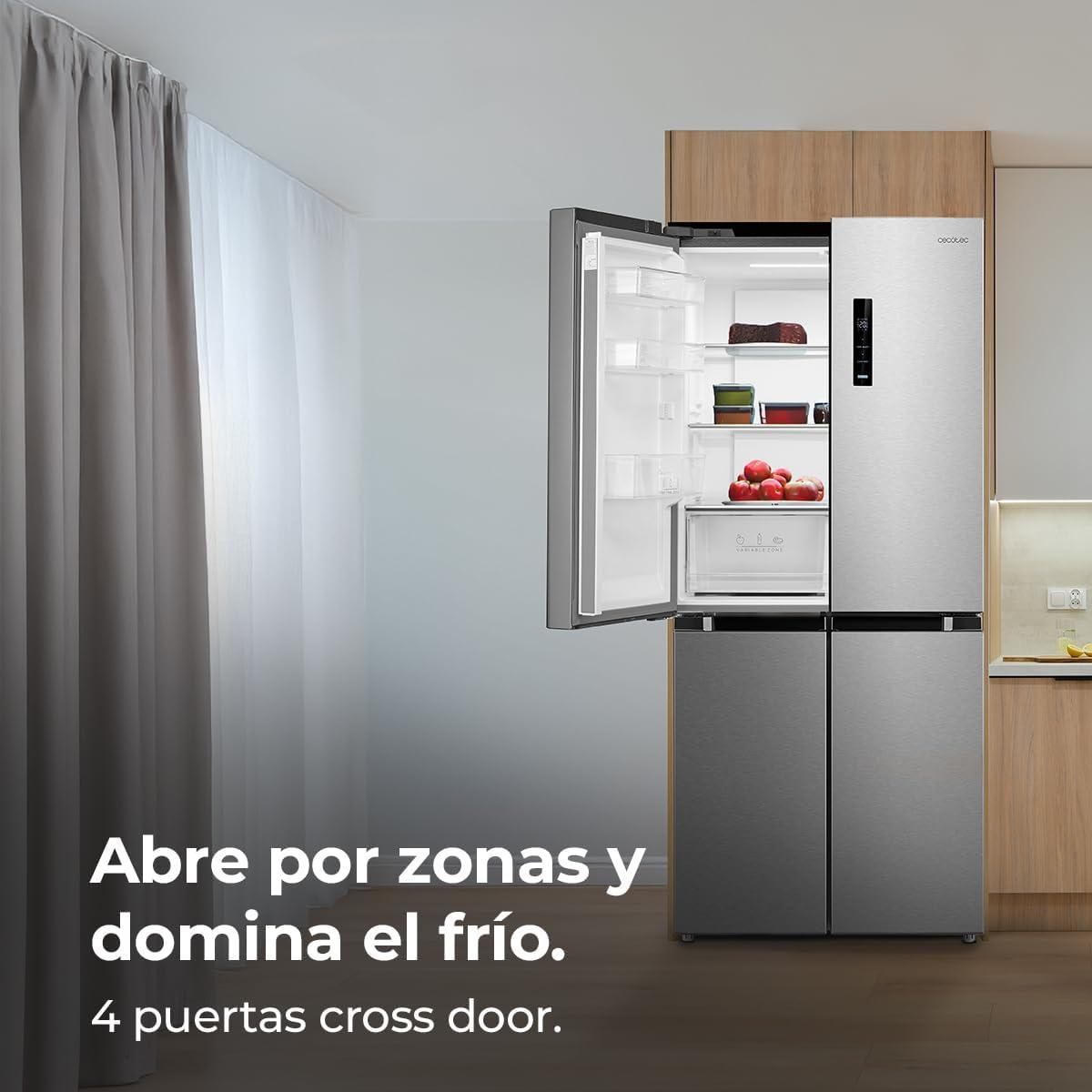 image:imageCecotec Rfrigrateur 4 Portes Total No Frost Bolero CoolMarket 4D 394 Inox E394 Litres Hauteur 170 cm et 70 cm Largeur Tiroir Temprature Variable Compresseur Inverter ATT AntibactrienInox