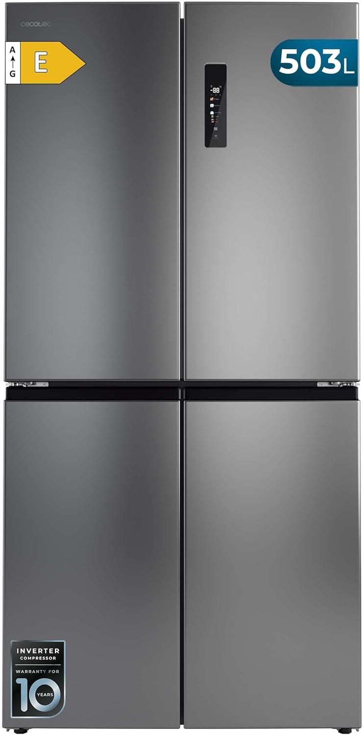 image:imageCecotec Rfrigrateur 4 Portes Total No Frost Bolero CoolMarket 4D 394 Inox E394 Litres Hauteur 170 cm et 70 cm Largeur Tiroir Temprature Variable Compresseur Inverter ATT AntibactrienInox