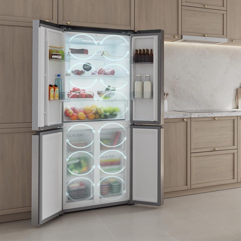 image:imageCecotec Rfrigrateur 4 Portes Total No Frost Bolero CoolMarket 4D 394 Inox E394 Litres Hauteur 170 cm et 70 cm Largeur Tiroir Temprature Variable Compresseur Inverter ATT AntibactrienInox