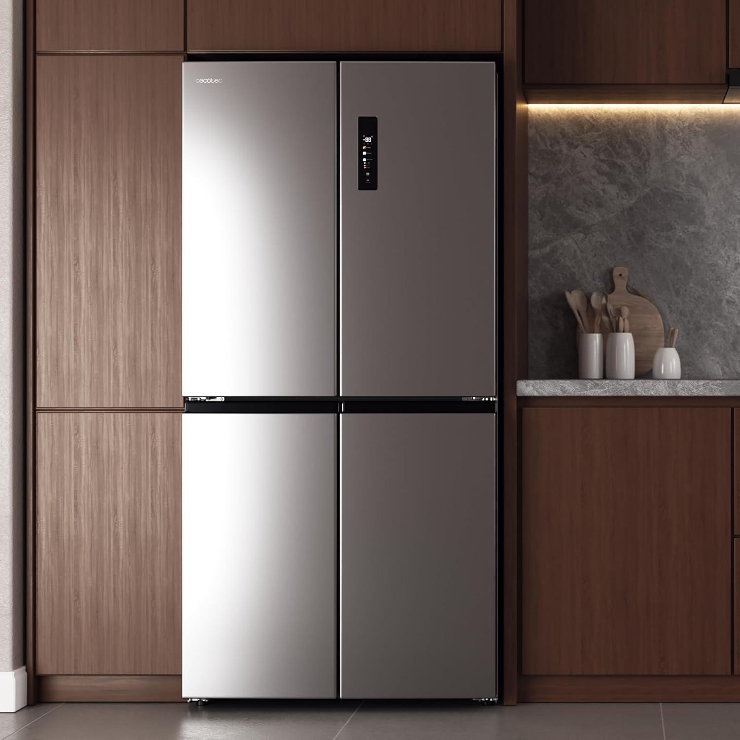 image:imageCecotec Rfrigrateur 4 Portes Total No Frost Bolero CoolMarket 4D 394 Inox E394 Litres Hauteur 170 cm et 70 cm Largeur Tiroir Temprature Variable Compresseur Inverter ATT AntibactrienInox
