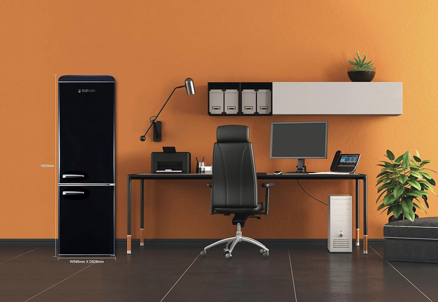image:imageGEDTECH Refrigerateur combin vintage GCBV310CR Conglateur bas Crme Capacit 310 L Faible consoNoir